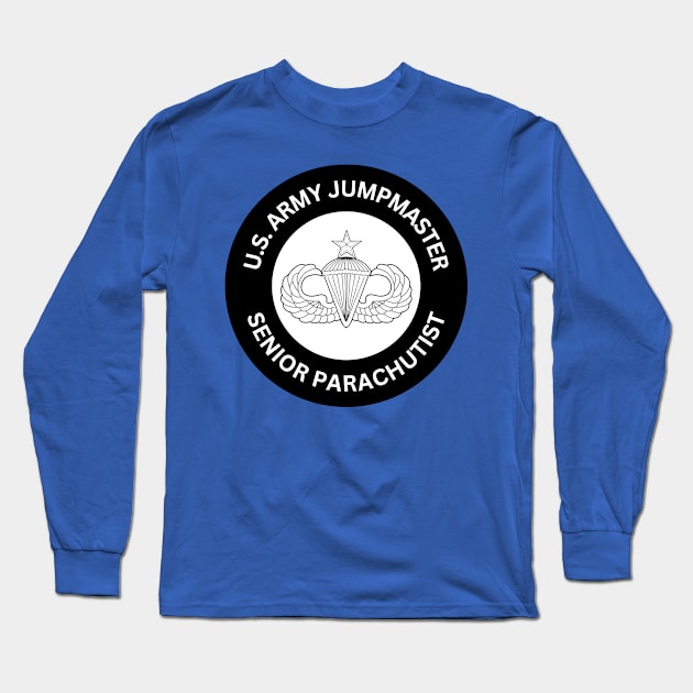 Army Senior Jump Wings - Airborne Jumpmaster Long Sleeve T-Shirt by Desert Owl Designs